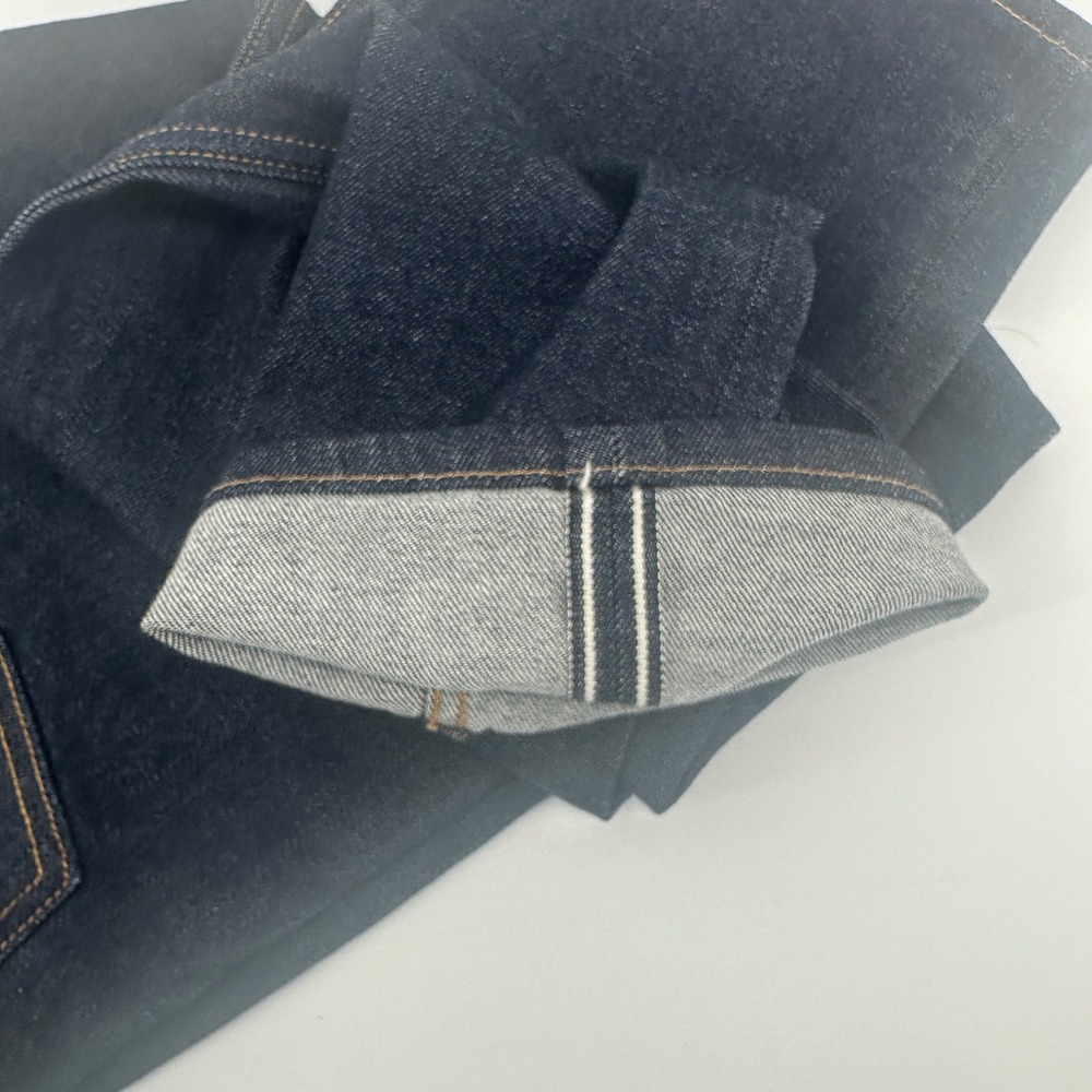 Levi's 513 Slim Straight Selvedge Jeans Mens 36x30 Dark Wash Blue Solid NWT - Picture 4 of 12